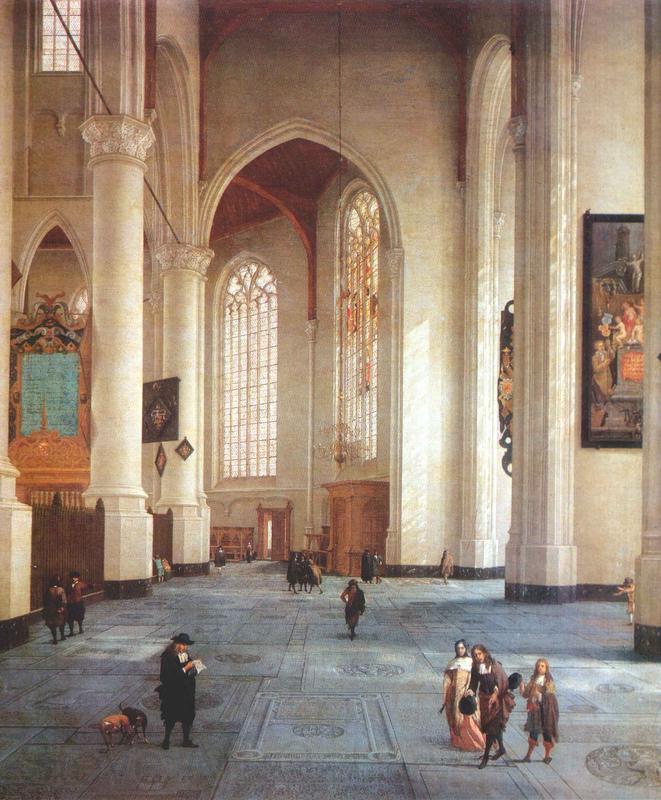 LORME, Anthonie de Interior of the St Laurenskerk in Rotterdam g Norge oil painting art